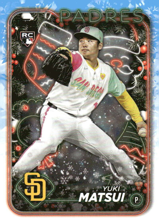 2024 Topps Holiday #H191 Yuki Matsui NM-MT  RC Rookie San Diego Padres 