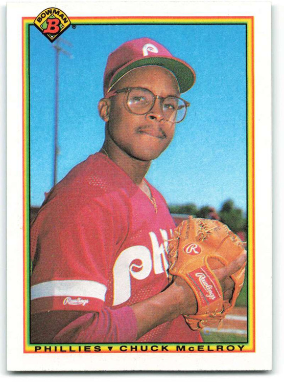 SOLD 40552 1990 Bowman #150 Chuck McElroy VG RC Rookie Philadelphia Phillies 