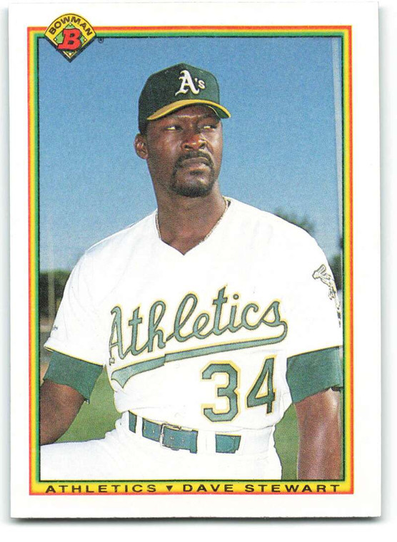 1990 Bowman #449 Dave Stewart VG Oakland Athletics 