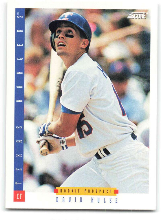 1993 Score #293 David Hulse NM-MT  RC Rookie Texas Rangers 