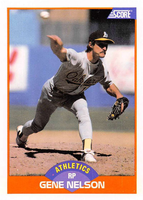 1989 Score #434 Gene Nelson VG Oakland Athletics 