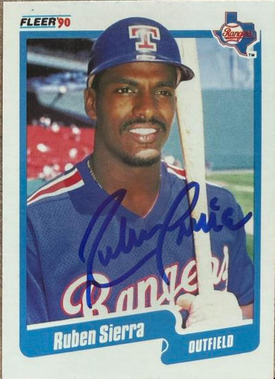 Ruben Sierra Autographed 1990 Fleer #314