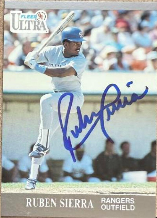 Ruben Sierra Autographed 1991 Fleer Ultra #356
