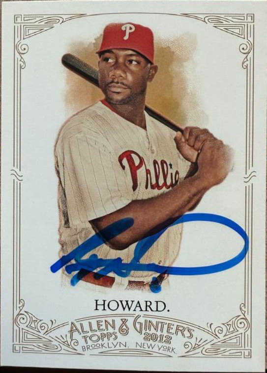 Ryan Howard Autographed 2012 Topps Allen & Ginter #306
