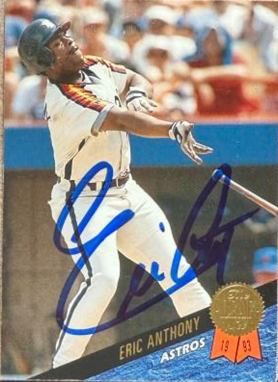 Eric Anthony Autographed 1993 Leaf #218 Houston Astros Card 