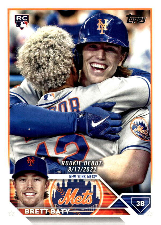 2023 Topps Update Series #US158 Brett Baty Rookie Debut NM/MT  New York Mets 