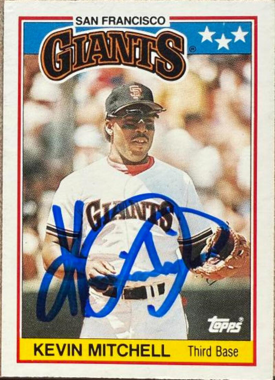 Kevin Mitchell Autographed 1988 Topps UK Minis #48