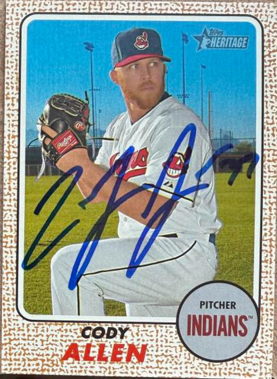 Cody Allen Autographed 2017 Topps Heritage #65  