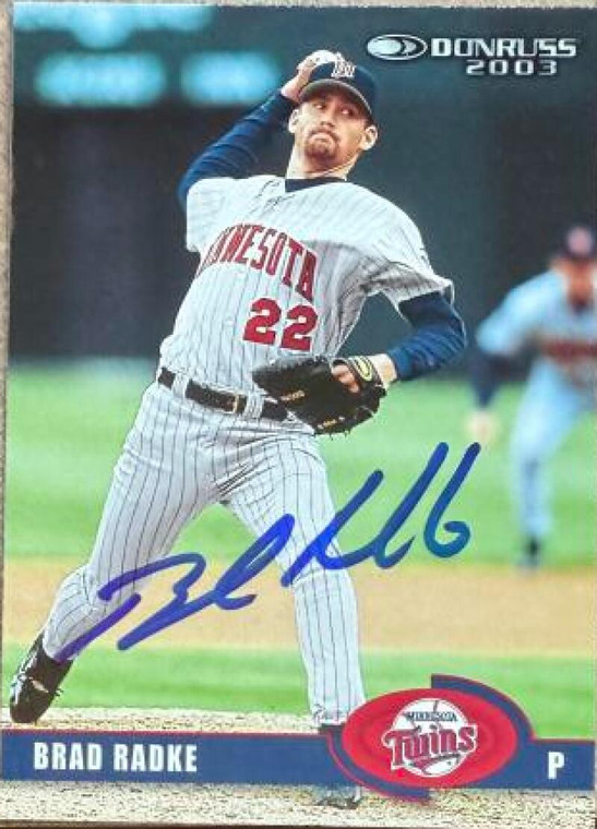 Brad Radke Autographed 2003 Donruss #147 