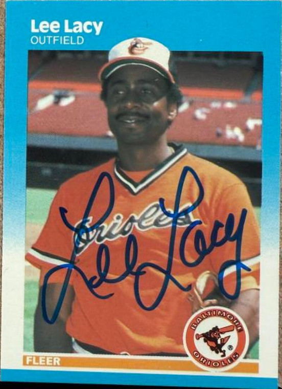 Lee Lacy Autographed 1987 Fleer Glossy #473