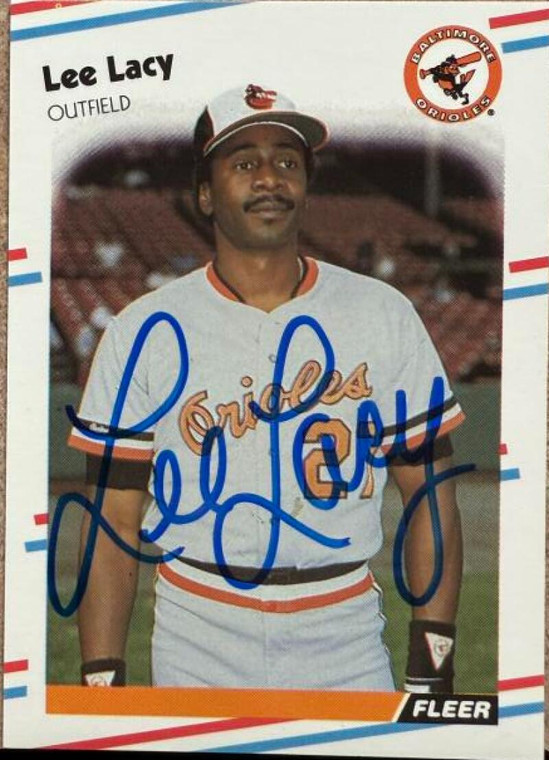 Lee Lacy Autographed 1988 Fleer Glossy #565
