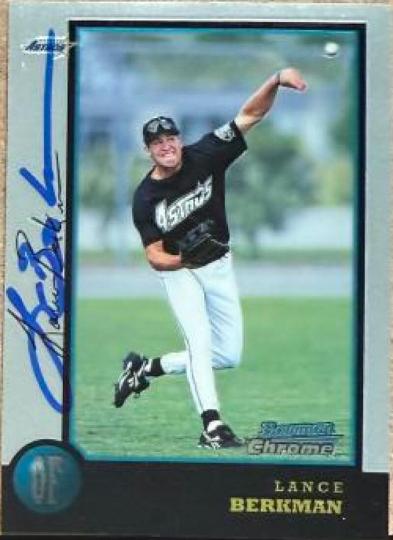 Lance Berkman Autographed 1998 Bowman Chrome #194 Houston Astros Card