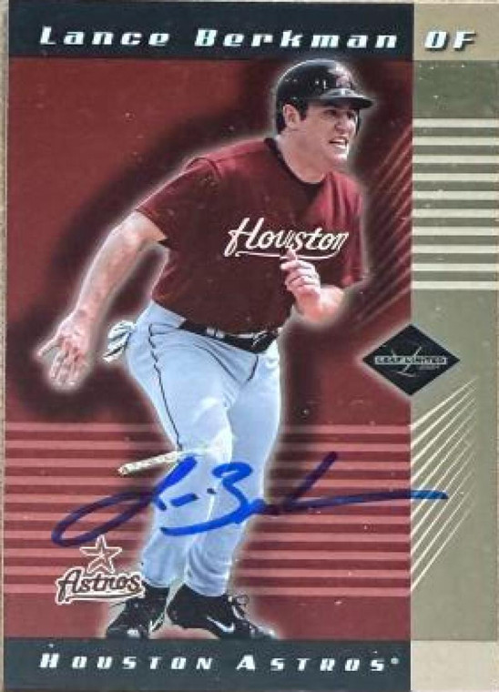 Lance Berkman Autographed 2001 Leaf Limited #148  