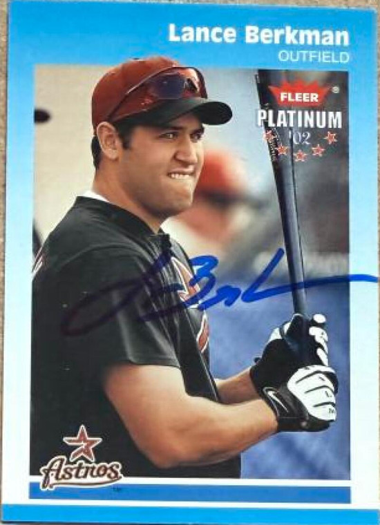 Lance Berkman Autographed 2002 Fleer Platinum #185  