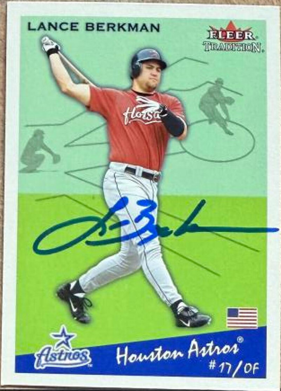 Lance Berkman Autographed 2002 Fleer Tradition #60 SP