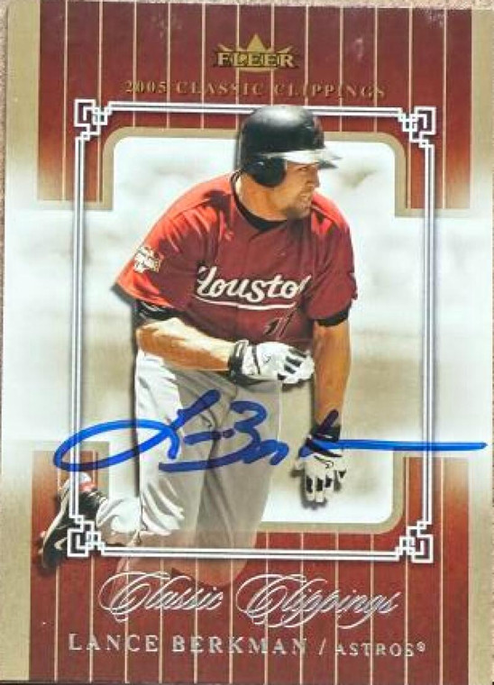 Lance Berkman Autographed 2005 Fleer Classic Clippings #40 