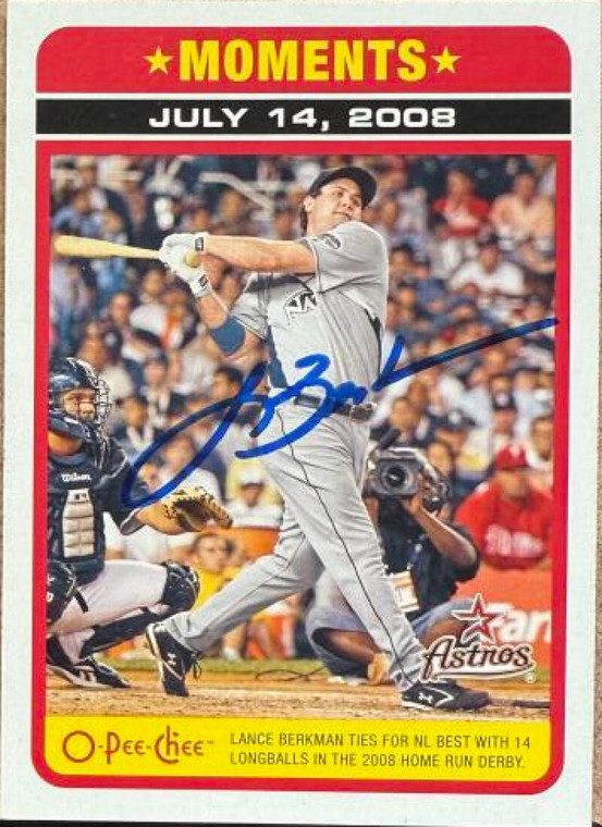 Lance Berkman Autographed 2009 O-Pee-Chee #557