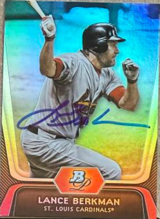 Lance Berkman Autographed 2012 Bowman Platinum #15 