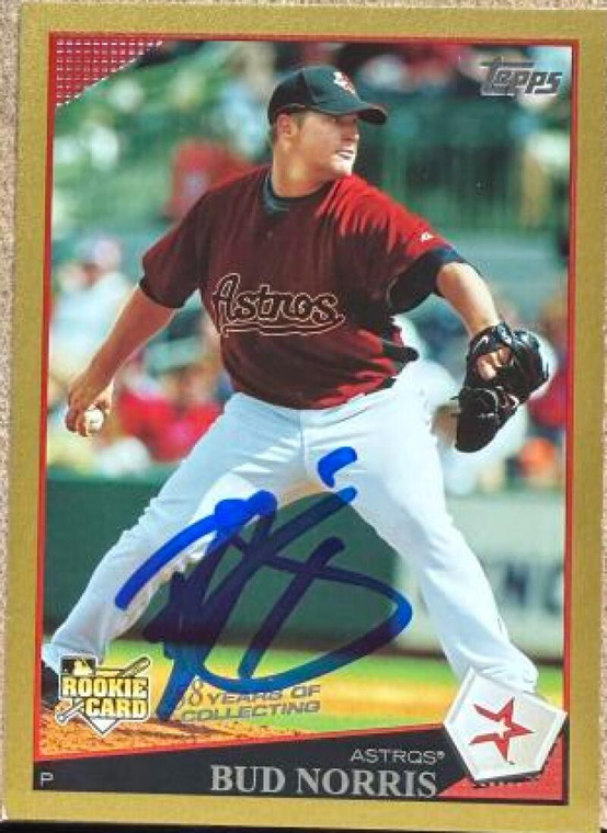 Bud Norris Autographed 2009 Topps Updates & Highlights - Gold #UH119 SN2009