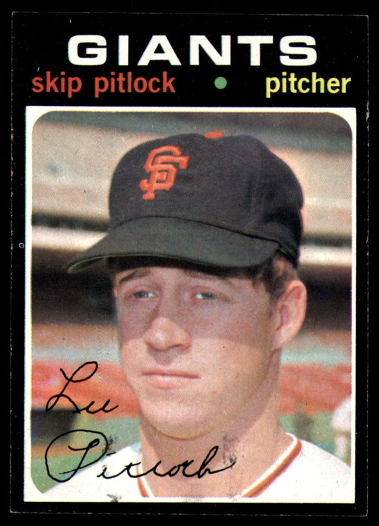 1971 Topps #19 Skip Pitlock VG RC Rookie San Francisco Giants 