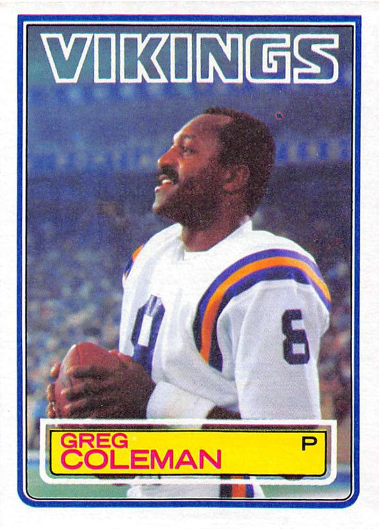 1983 Topps #100 Greg Coleman VG Minnesota Vikings 