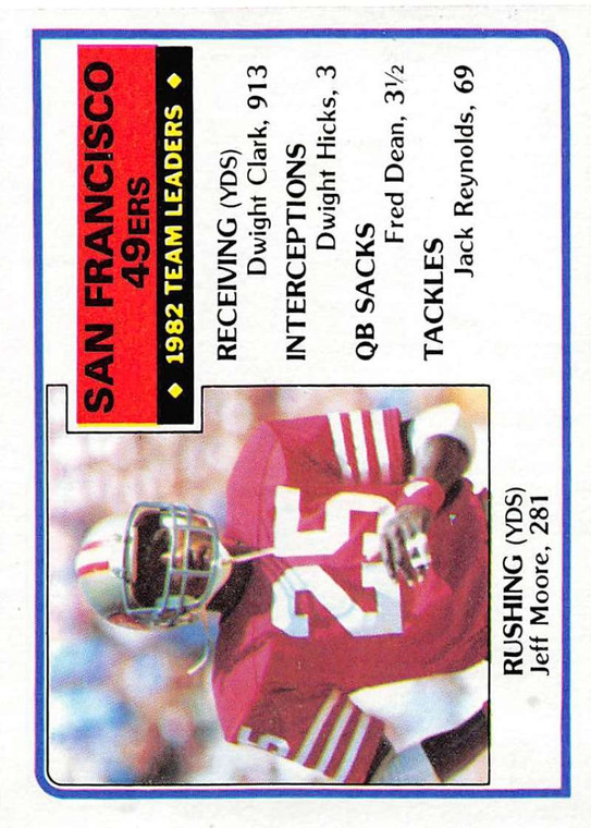 1983 Topps #163 Jeff Moore TL VG San Francisco 49ers 