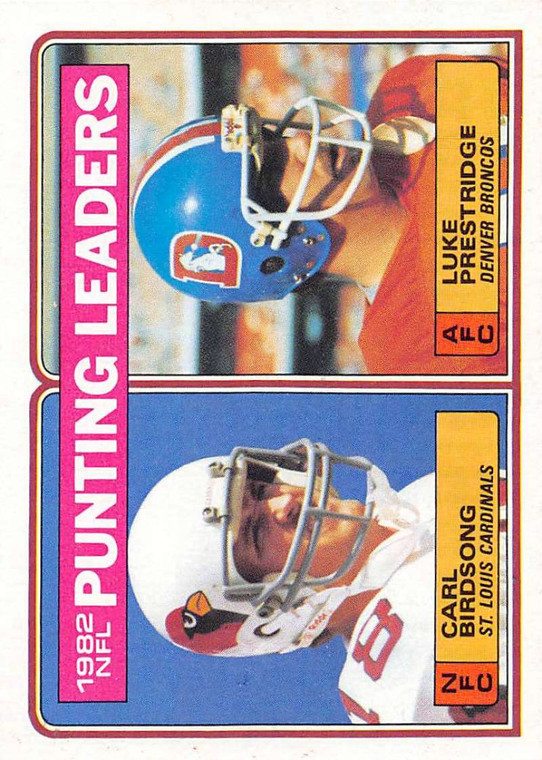1983 Topps #207 Carl Birdsong/Luke Prestridge 1982 Punting Leaders VG St. Louis Cardinals/Denver Broncos 