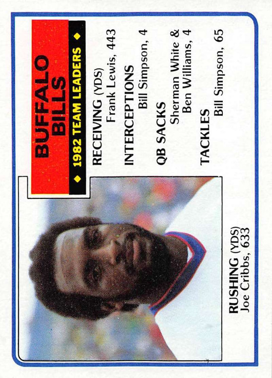 1983 Topps #219 Joe Cribbs TL VG Buffalo Bills 