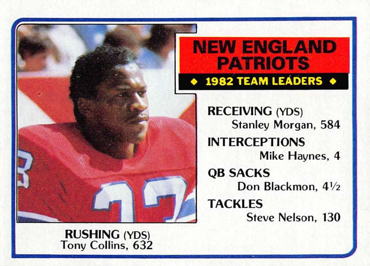 1983 Topps #324 Tony Collins TL VG New England Patriots 
