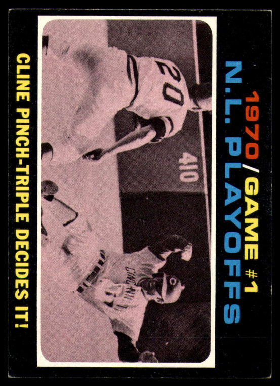 1971 Topps #199 Game #1 NL Playoffs Cline Pinch-Triple Decides It! VG Cincinnati Reds 