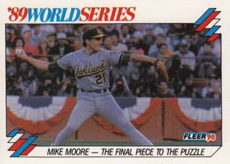1990 Fleer World Series #1 Mike Moore NM-MT  Oakland Athletics 