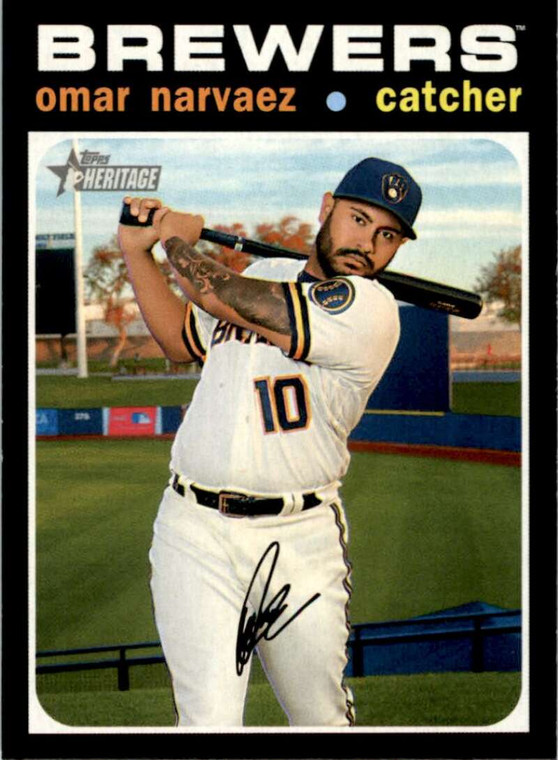 2020 Topps Heritage High Number #676 Omar Narvaez NM-MT  Milwaukee Brewers 