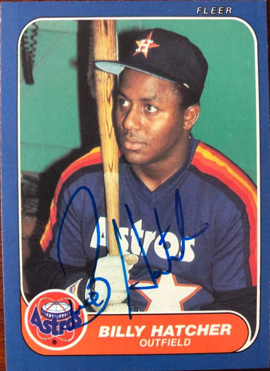 Billy Hatcher Autographed 1986 Fleer Update #U-49 Houston Astros Card