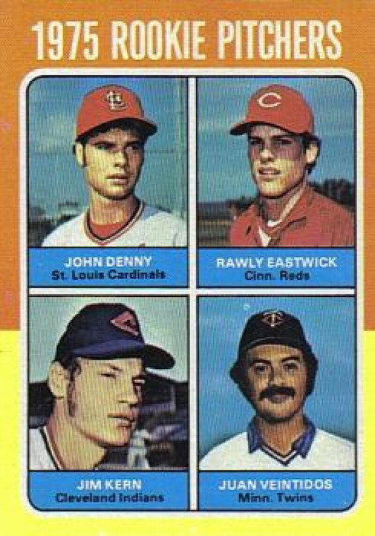 1975 Topps #621 John Denny/Rawly Eastwick/Jim Kern/Juan Veintidos Rookie Pitchers VG RC Rookie St. Louis Cardinals/Cinci