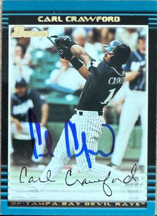 Carl Crawford Autographed 2002 Bowman Draft Picks & Prospects #BDP139 