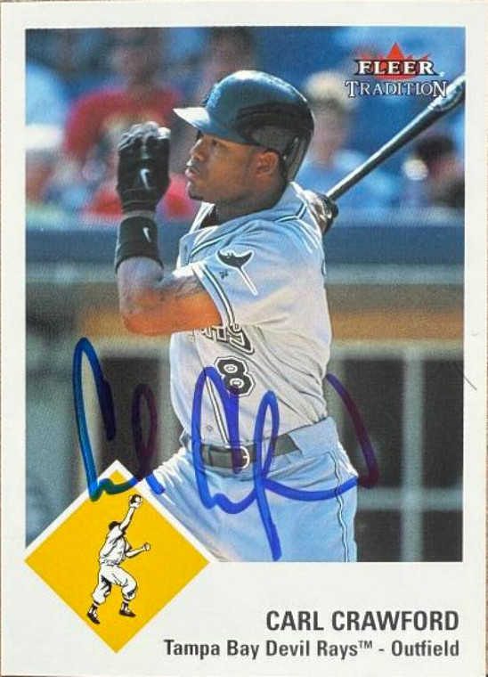Carl Crawford Autographed 2003 Fleer Tradition #107  