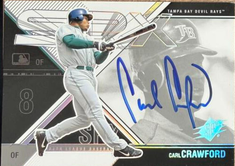 Carl Crawford Autographed 2003 SPx #113 