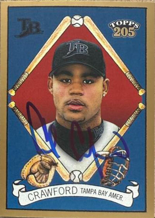 Carl Crawford Autographed 2003 Topps 205 #4  