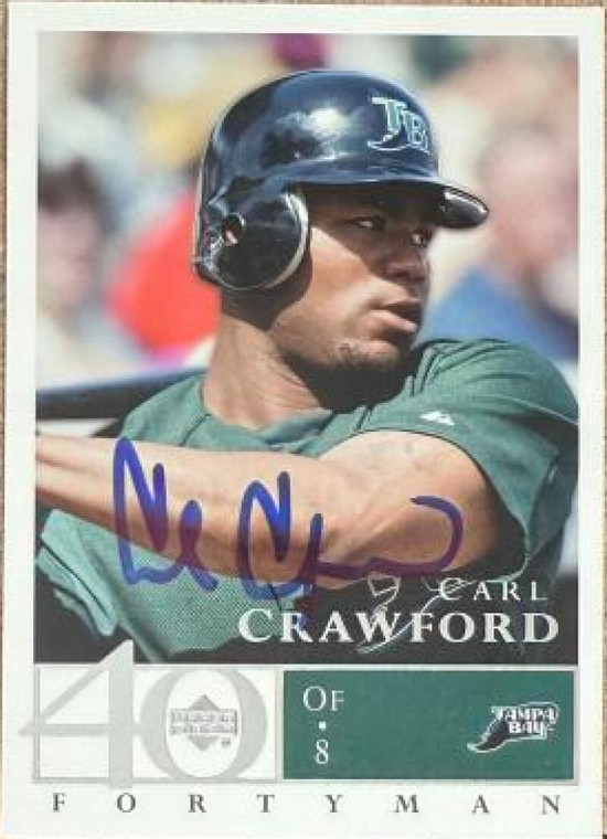 Carl Crawford Autographed 2003 Upper Deck 40-Man #89 