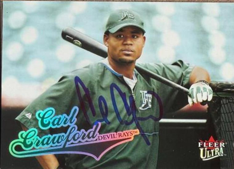 Carl Crawford Autographed 2004 Fleer Ultra #62 