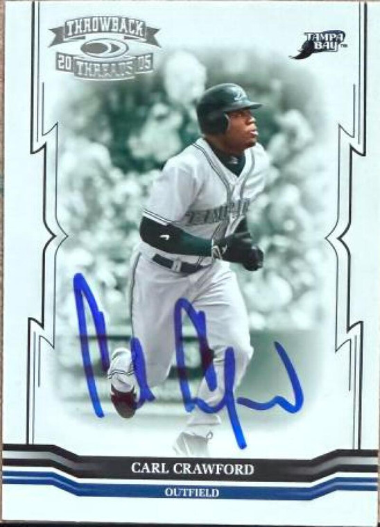 Carl Crawford Autographed 2005 Donruss Throwback Threads #163