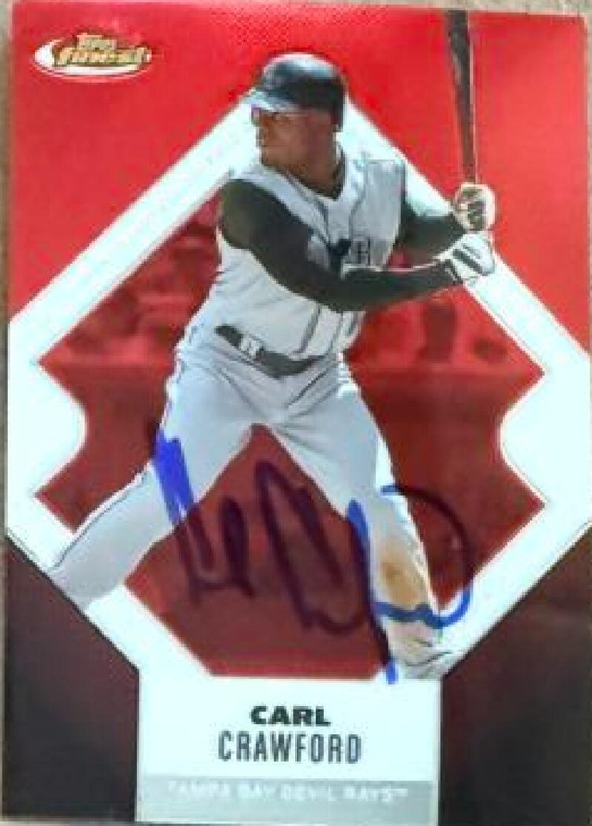 Carl Crawford Autographed 2006 Topps Finest #127 