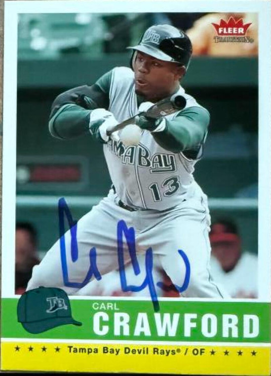 Carl Crawford Autographed 2006 Fleer Tradition #60  