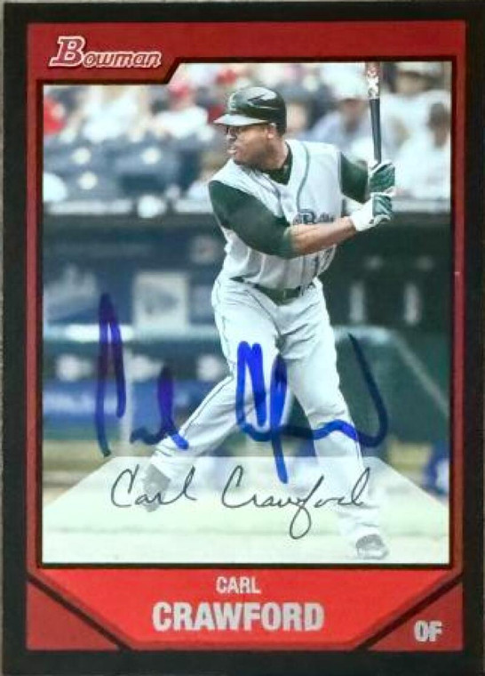 Carl Crawford Autographed 2007 Bowman #60 