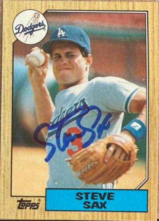 Steve Sax Autographed 1987 Topps #769 Los Angeles Dodgers Card