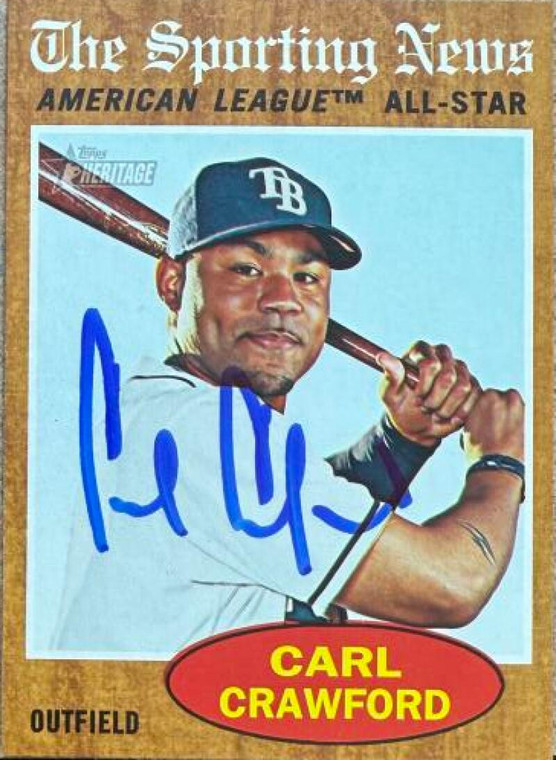 Carl Crawford Autographed 2011 Topps Heritage #470 AS, SP