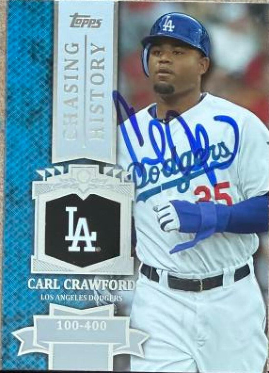 Carl Crawford Autographed 2013 Topps - Chasing History #CH-98 SER2