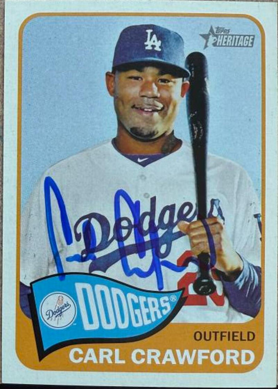 Carl Crawford Autographed 2014 Topps Heritage #40