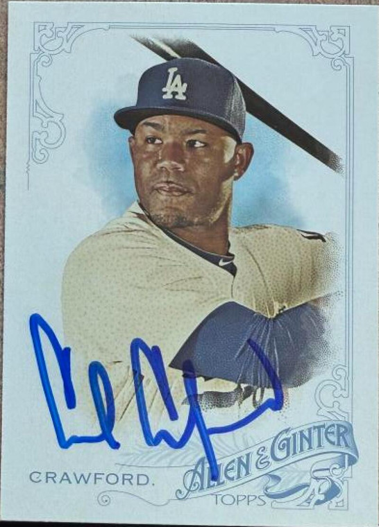 Carl Crawford Autographed 2015 Topps Allen & Ginter #88 Los Angeles Dodgers Card