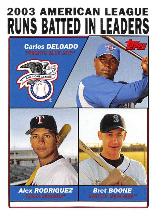 2004 Topps #340 Carlos Delgado/Alex Rodriguez/Bret Boone LL NM-MT Toronto Blue Jays/Texas Rangers/Seattle Mariners 